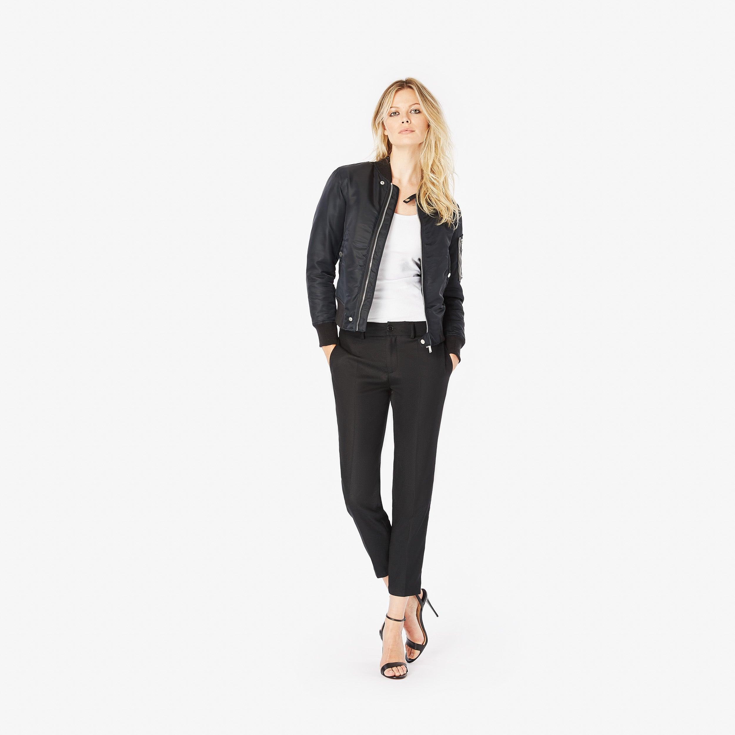 Classic Bomber Jacket Embroidered - Panayiota, P-WRS1-BOMBER-BLK-XS