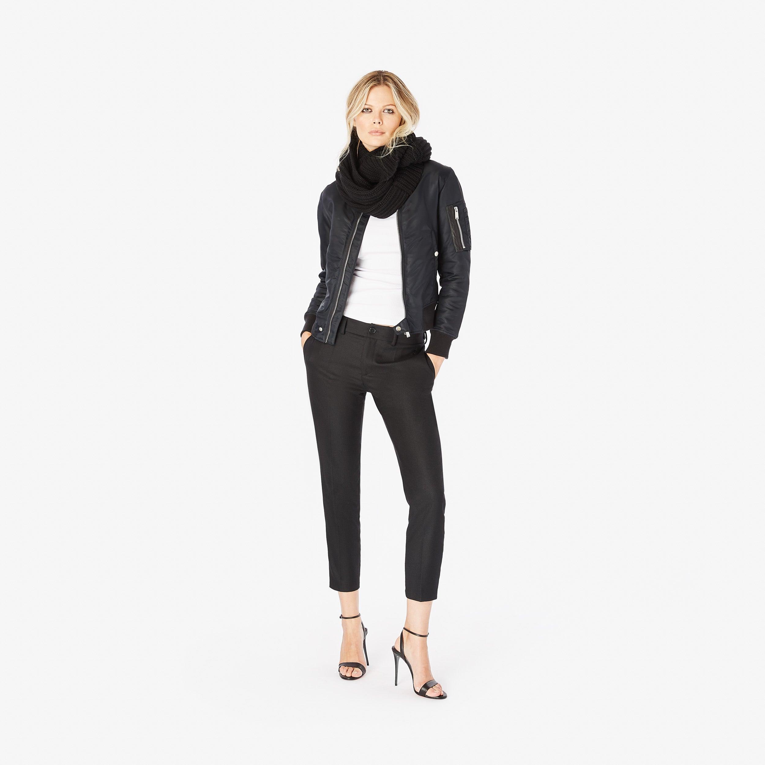 Classic Bomber Jacket Embroidered - Panayiota, P-WRS1-BOMBER-BLK-XS