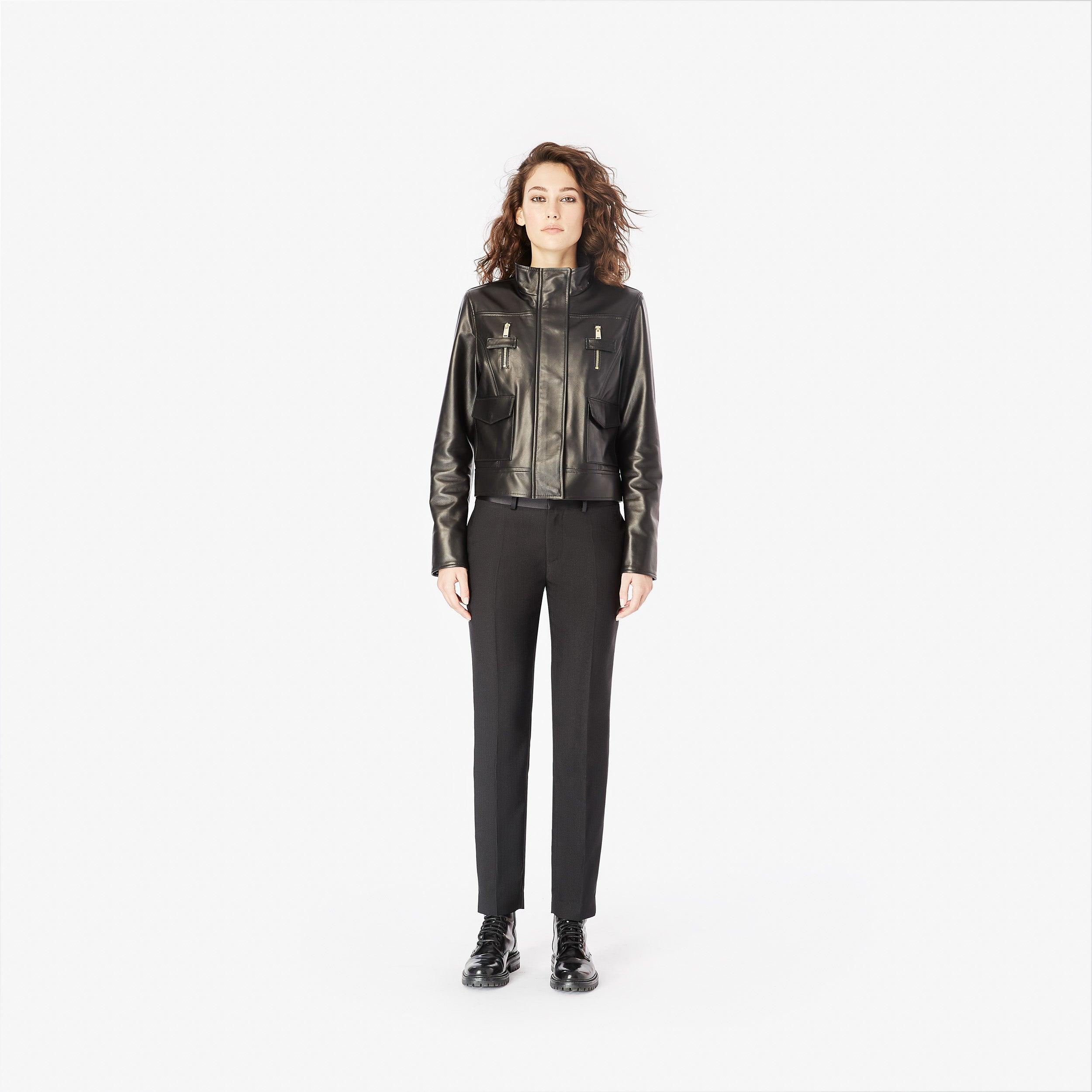 Napa Leather Jacket - Panayiota, P-WRS1-LTHRJK-BLK-S
