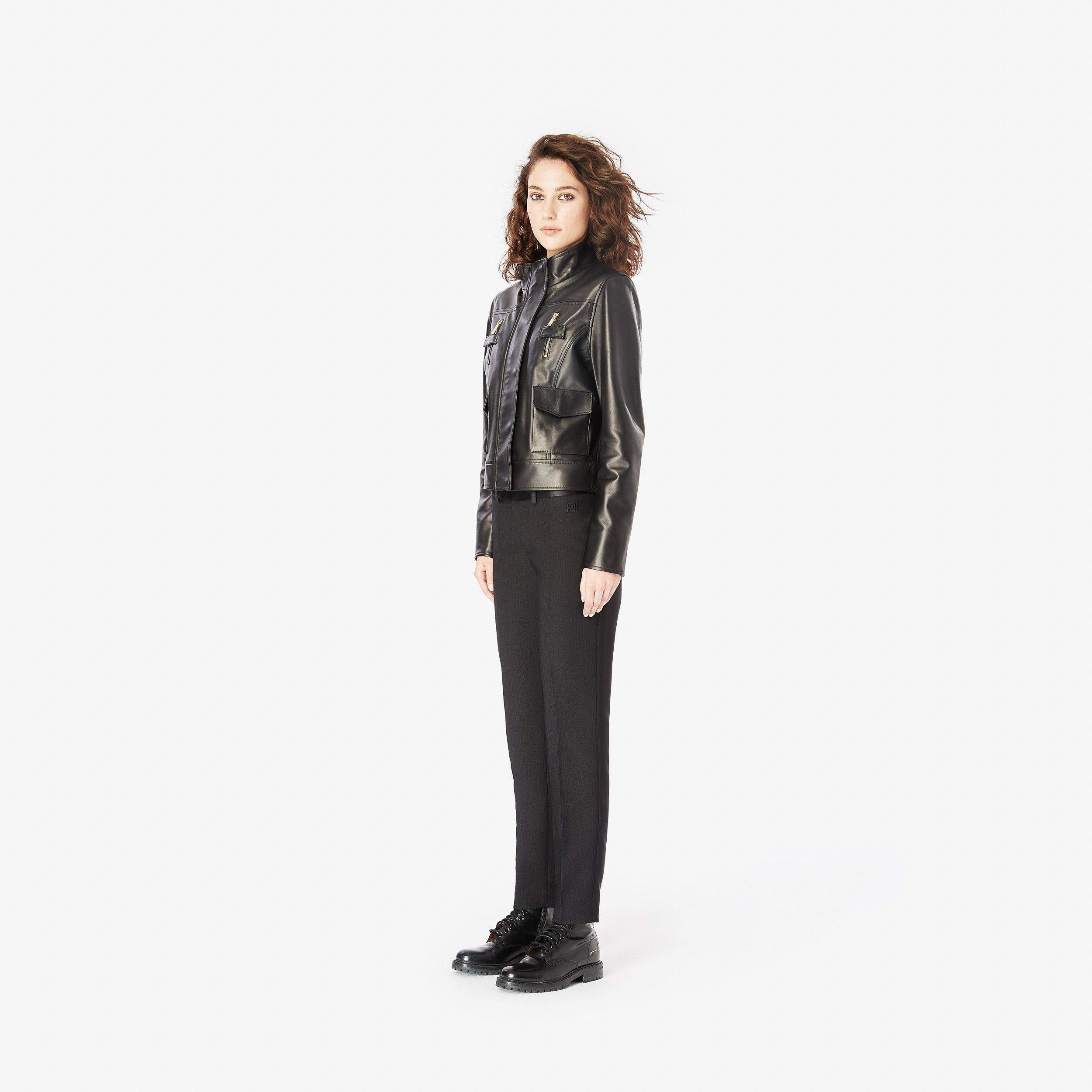 Napa Leather Jacket - Panayiota, P-WRS1-LTHRJK-BLK-S