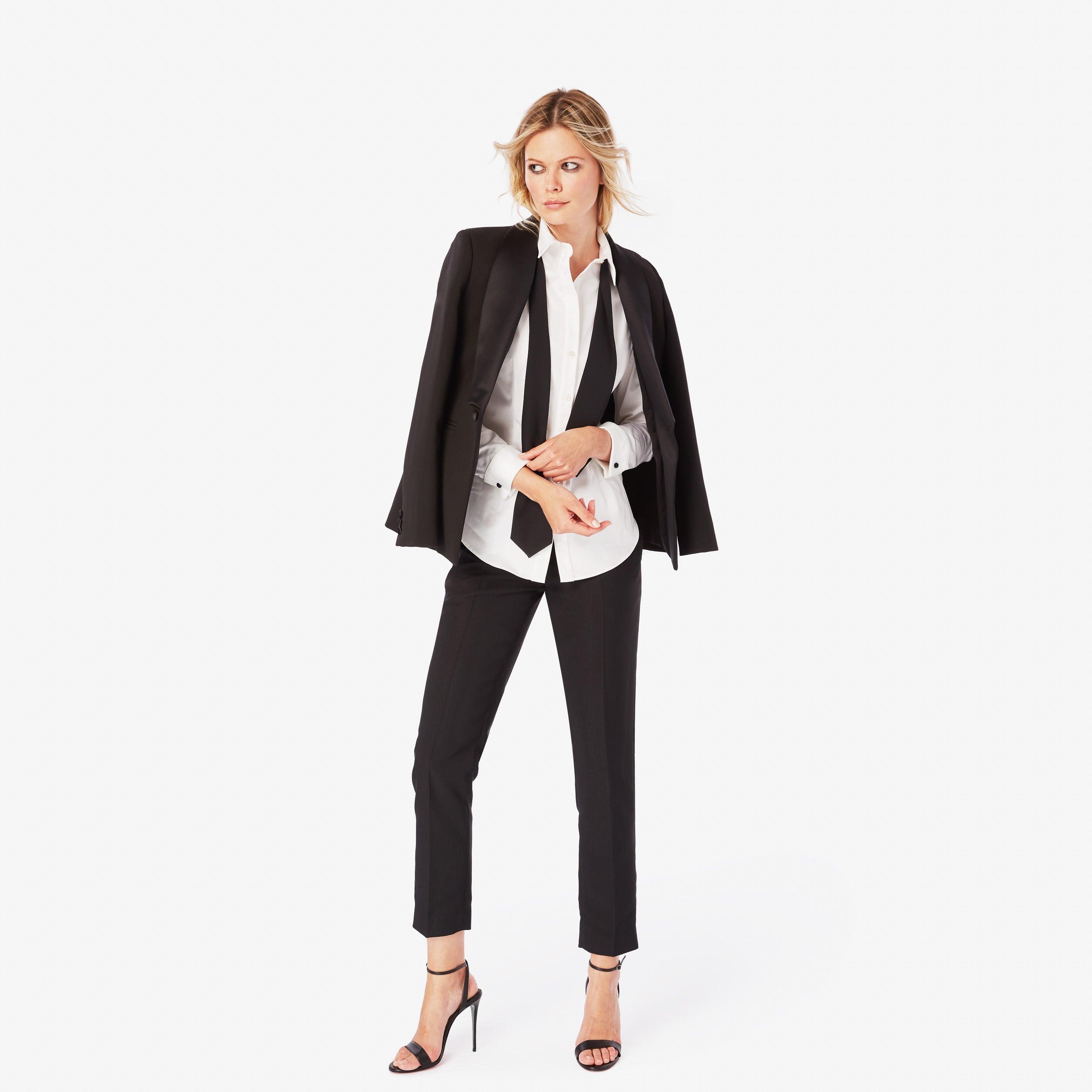 Shawl Lapel Tuxedo Blazer - Panayiota, P-WRS1-TUXBLZ-BLK-XS