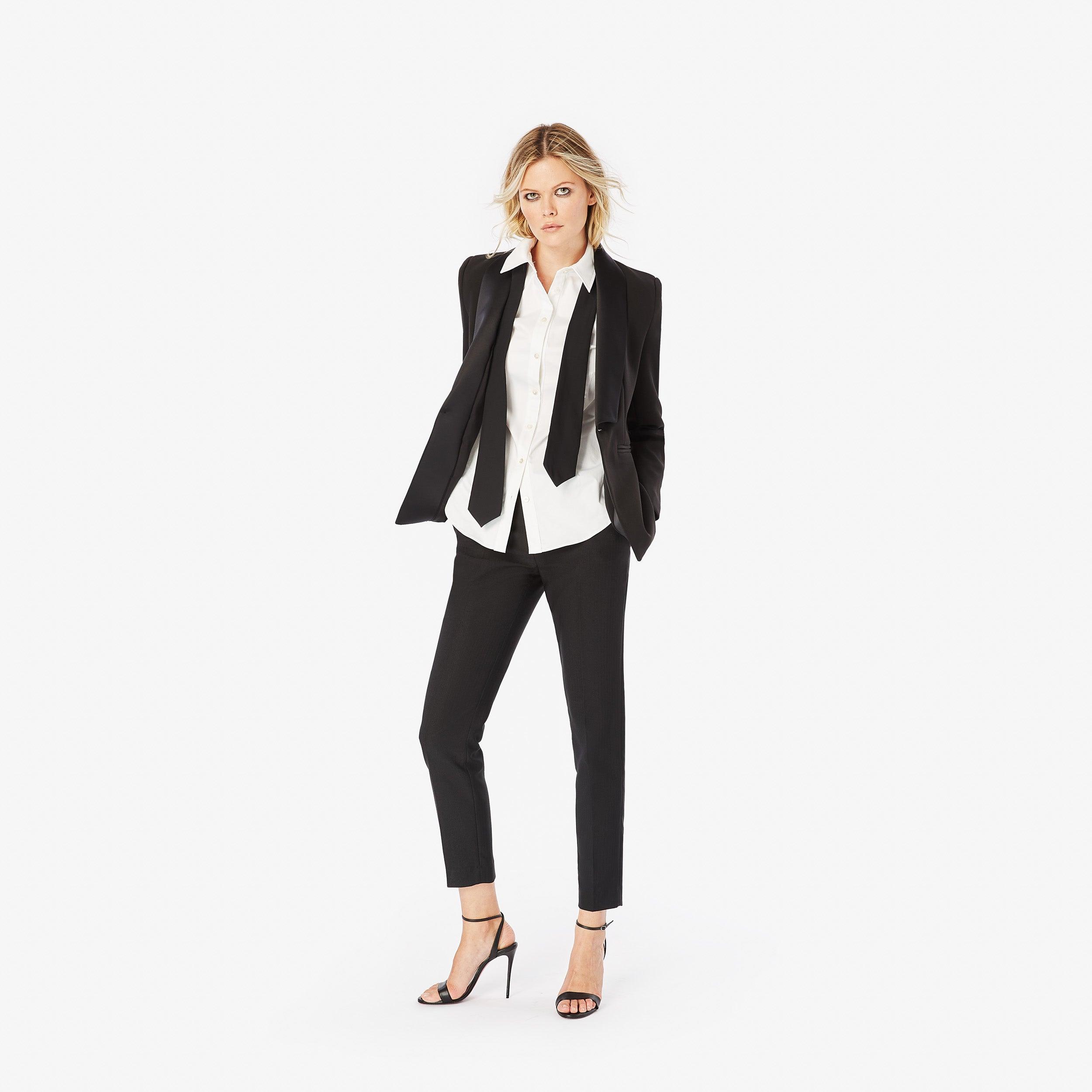 Shawl Lapel Tuxedo Blazer - Panayiota, P-WRS1-TUXBLZ-BLK-XS