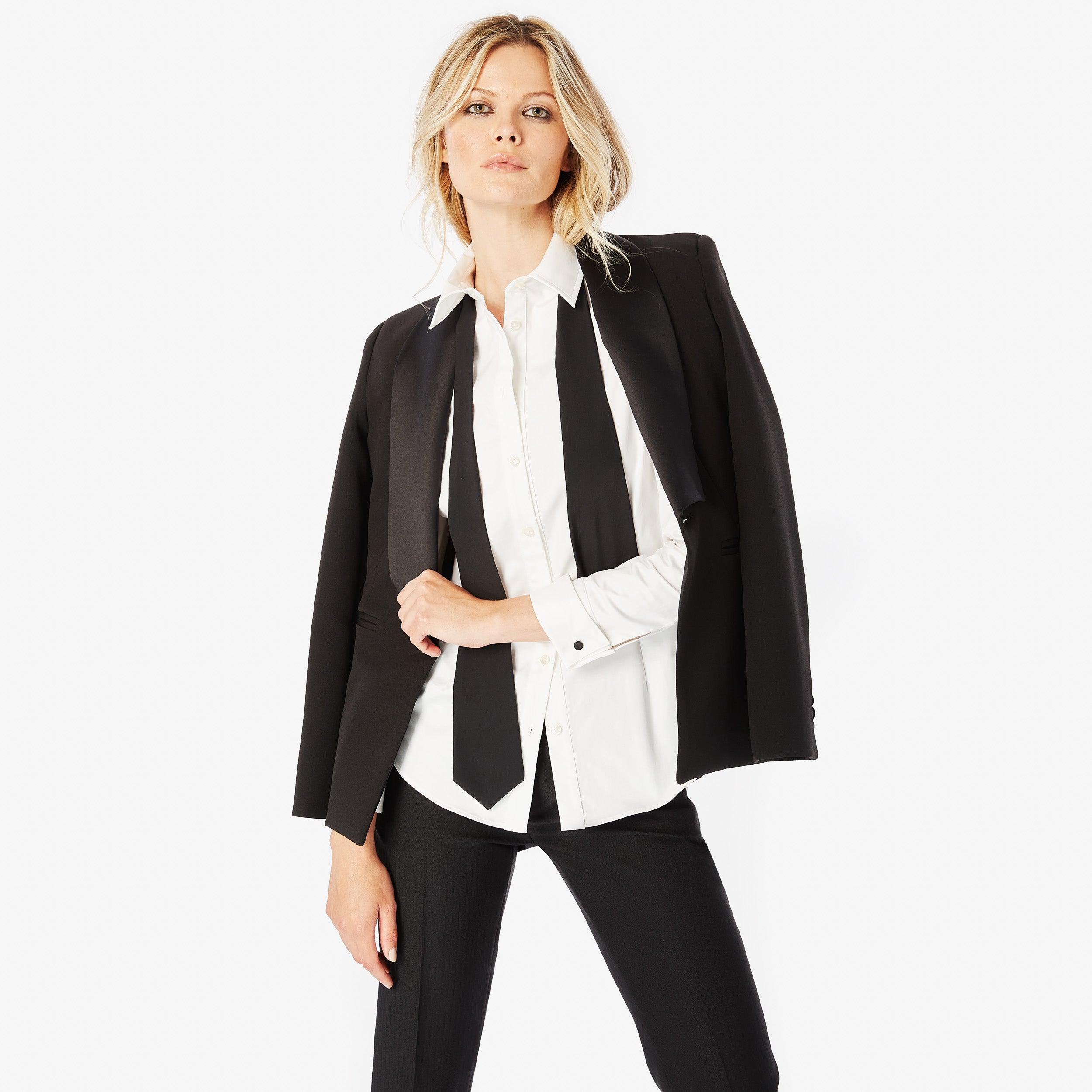 Shawl Lapel Tuxedo Blazer - Panayiota, P-WRS1-TUXBLZ-BLK-XS