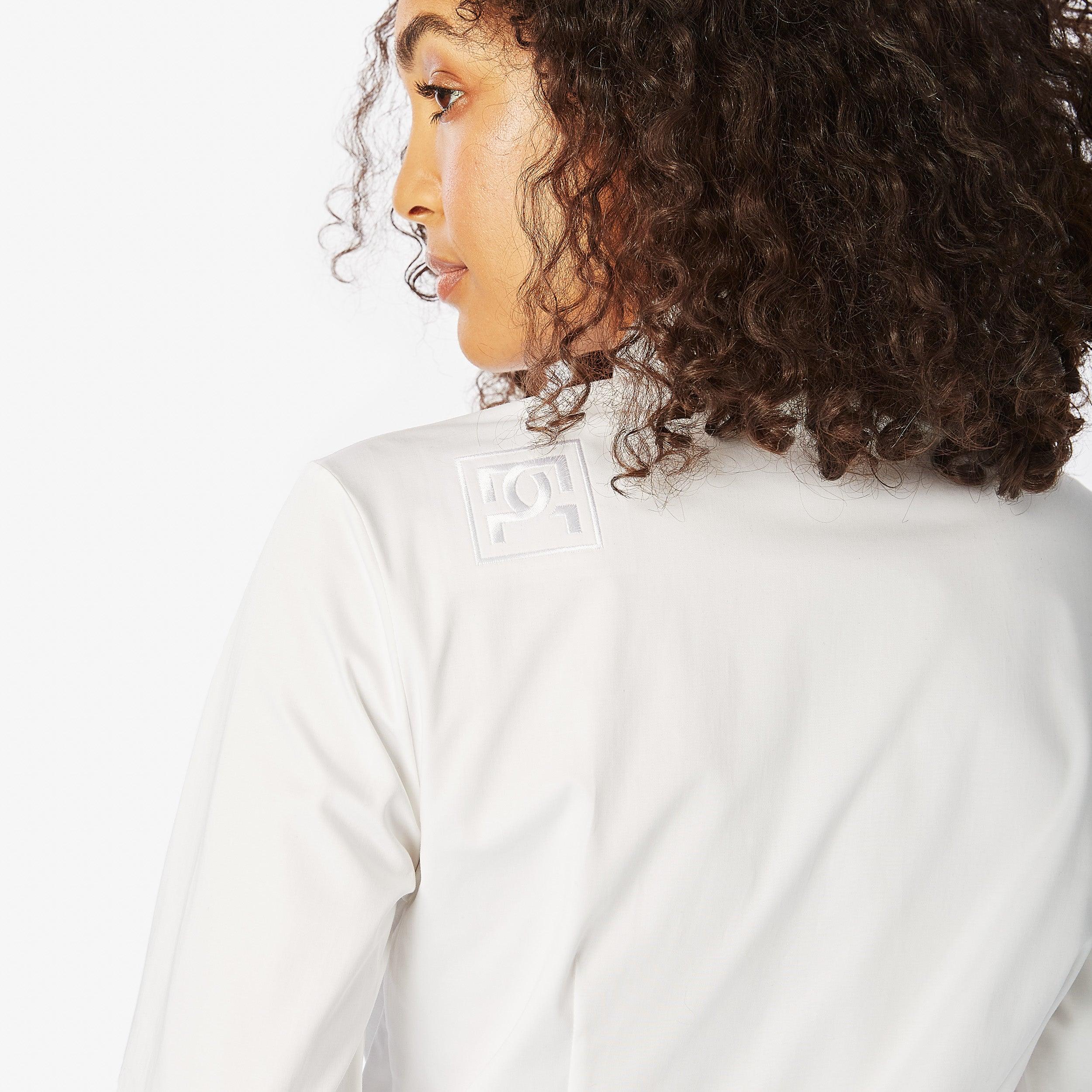 Woven French Cuff Embroidered Shirt - Panayiota, P-WRS1-WVSHRT-WHT-XS